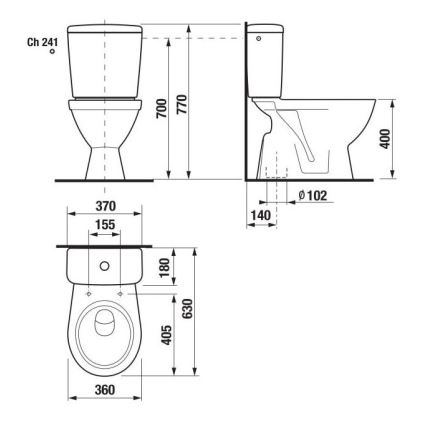JIKA H8263870002413 - WC kombi LYRA keramika/biela