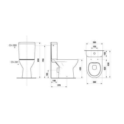 JIKA H8273860002801 - WC kombi LYRA keramika/biela
