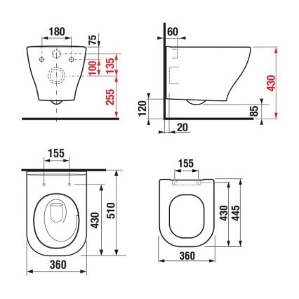 JIKA H8666180000001 - Závesné WC DEEP keramika/biela + WC sedadlo SoftClose DEEP duroplast/biela