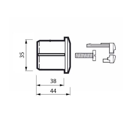 JIKA H8913630000001 - Splachovacie tlačidlo DUAL LYRA/DEEP lesklý chróm