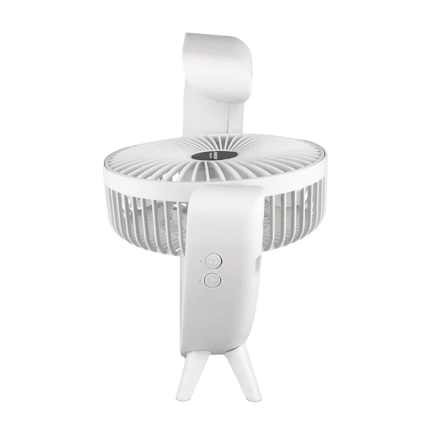 JOHNSON - LED RGB Nabíjací stolný ventilátor MULTICOLOR LED/5W/3,7V 1200 mAh priemer 14 cm biela