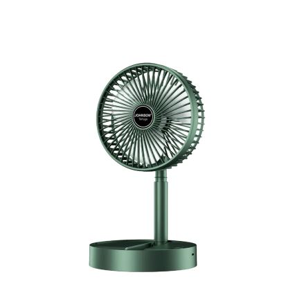 JOHNSON - Nabíjací stolný ventilátor TORTUGA 5 W / 3,7 V, 1200 mAh, priemer 16,5 cm, zelený
