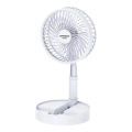 JOHNSON - Nabíjací stolový ventilátor GIRAFFA 5W/3,7V 1200 mAh priemer 20 cm biela