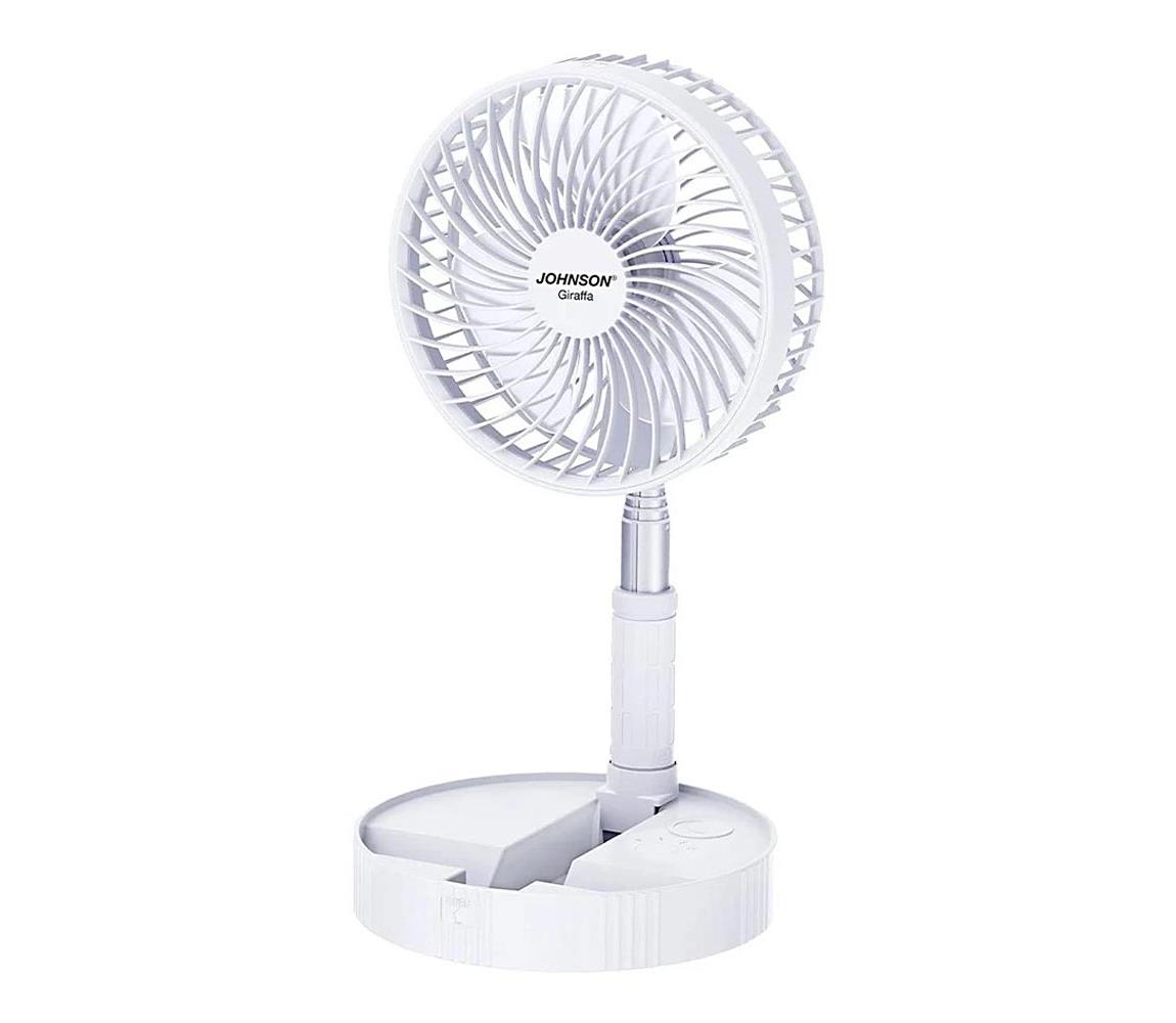 JOHNSON - Nabíjací stolový látor GIRAFFA 5W/3,7V 1200 mAh priemer 20 cm biela 8008523013813