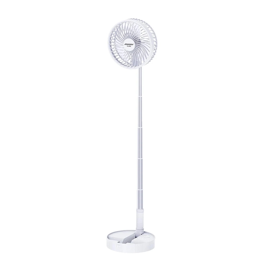 JOHNSON - Nabíjací stolový ventilátor GIRAFFA 5W/3,7V 1200 mAh priemer 20 cm biela