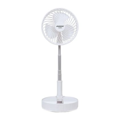 JOHNSON - Nabíjací stolový ventilátor GIRAFFA 5W/3,7V 1200 mAh priemer 20 cm biela