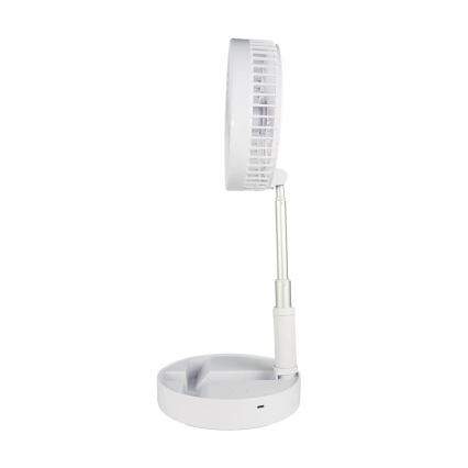 JOHNSON - Nabíjací stolový ventilátor GIRAFFA 5W/3,7V 1200 mAh priemer 20 cm biela