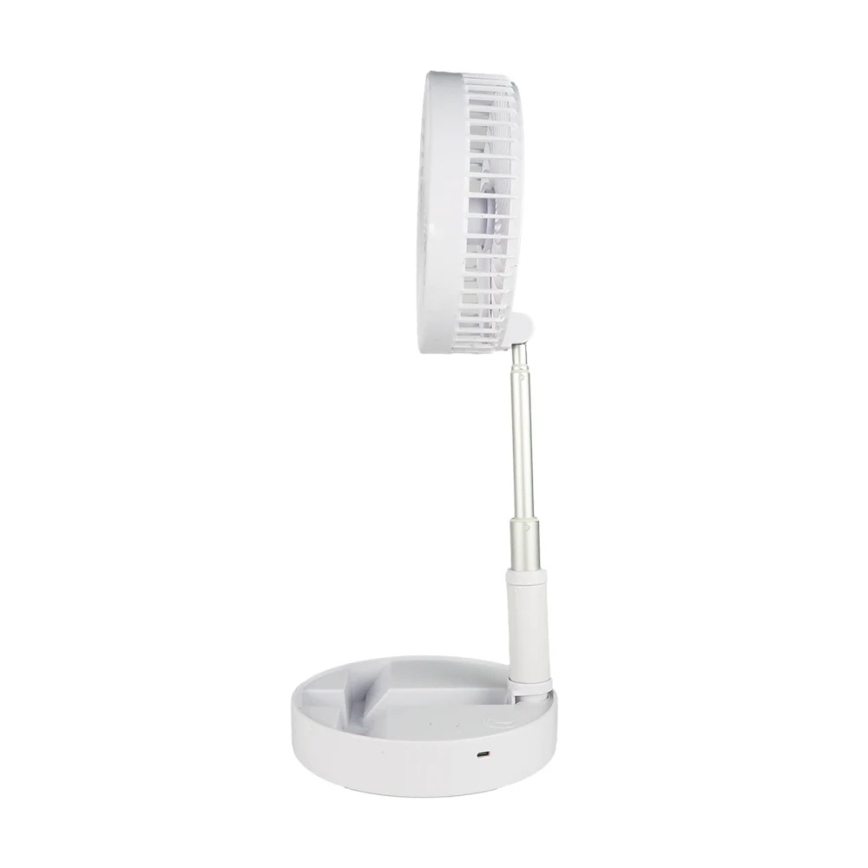 JOHNSON - Nabíjací stolový ventilátor GIRAFFA 5W/3,7V 1200 mAh priemer 20 cm biela