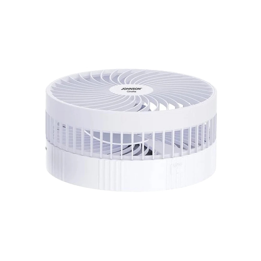 JOHNSON - Nabíjací stolový ventilátor GIRAFFA 5W/3,7V 1200 mAh priemer 20 cm biela