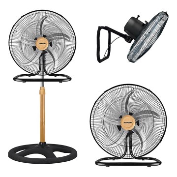 JOHNSON - Stojanový ventilátor 3 v 1 WOOD 80W/230V 130 cm čierna/béžová