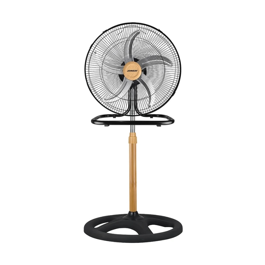 JOHNSON - Stojanový ventilátor 3 v 1 WOOD 80W/230V priemer 50 cm čierna/béžová