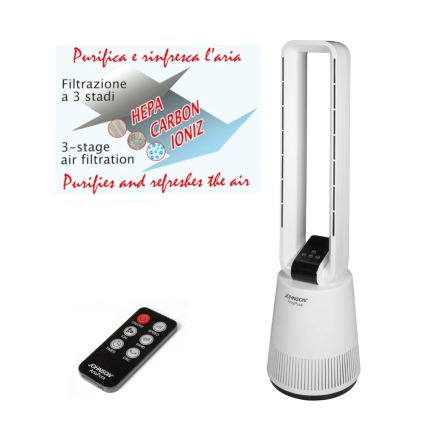 JOHNSON - Ventilátor s čističkou vzduchu a HEPA filtrom ARIA PURA 90W/230V biela + diaľkové ovládanie