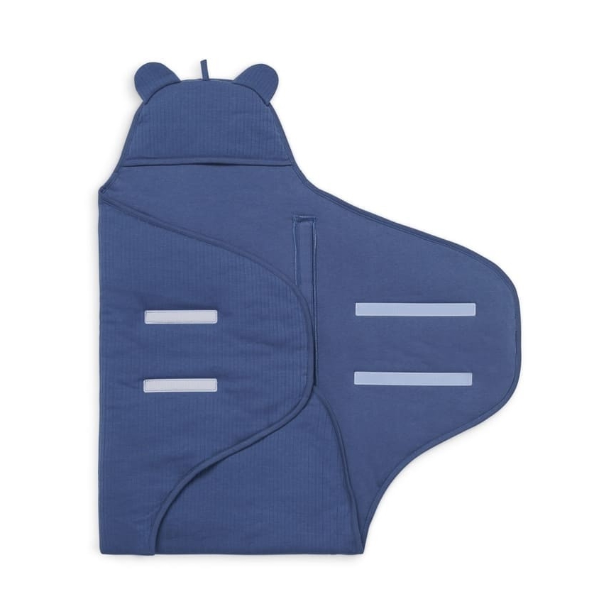 Jollein - Zavinovačka bavlnená BASIC STRIPE 100x105 cm Jeans Blue