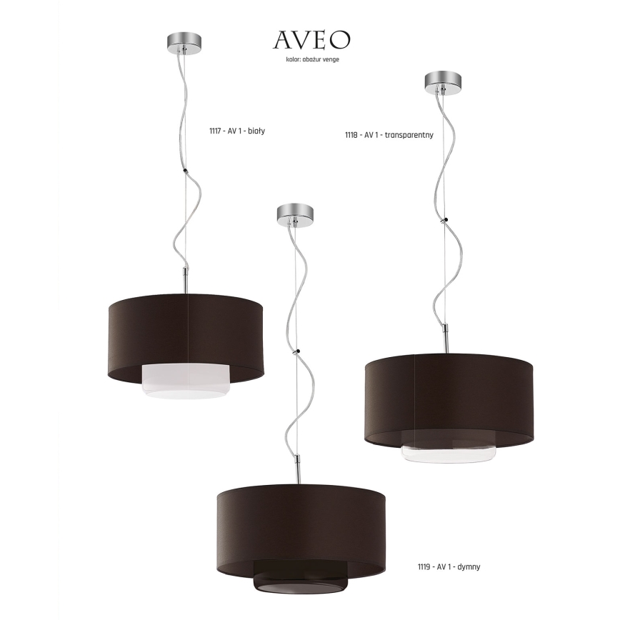 JUPITER 1118-AV1 - Závesné svietidlo AVEO 1xE27/60W wenge číre sklo