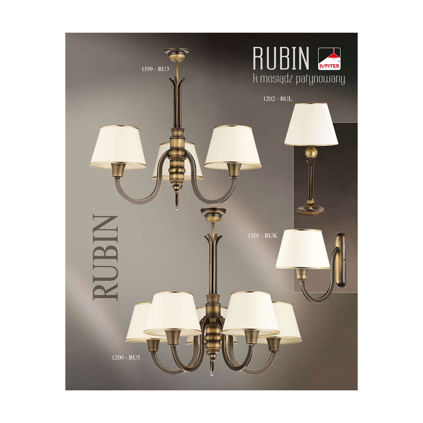 Jupiter 1202 - RUL - Stolná lampa RUBIN 1xE27/60W/230V