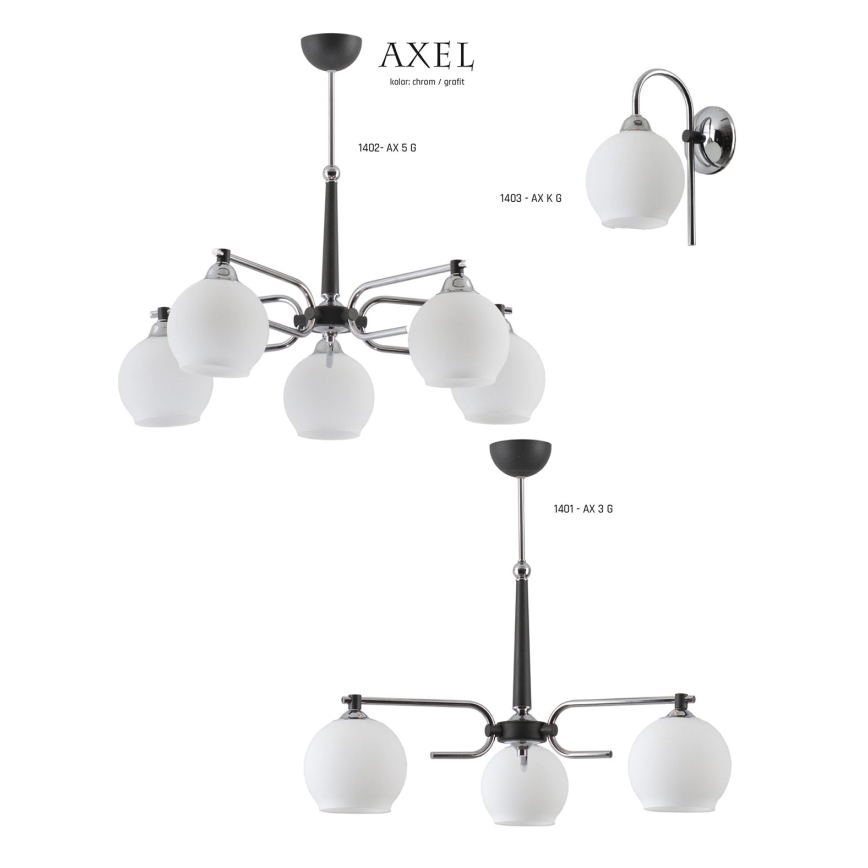 Jupiter 1401 - AX 3 G - Luster na tyči AXEL 3xE27/60W/230V