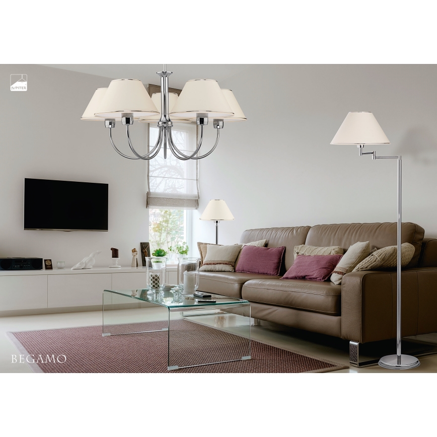Jupiter 1586 - BG P L CH - Stojacia lampa BEGAMO E27/60W