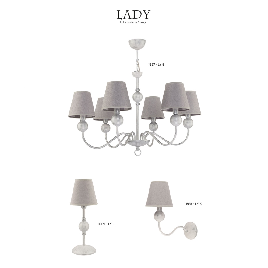 Jupiter 1589 - LY L BI - Stolná lampa LADY E14/40W