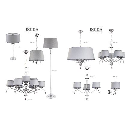 Jupiter 1609 - EG P CH - Krištáľová stojacia lampa EGIDA 3xE27/60W/230V