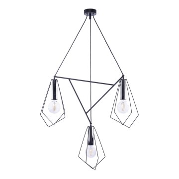 Jupiter 1663 - Luster na lanku KAIR 3xE27/60W/230V čierna/lesklý chróm
