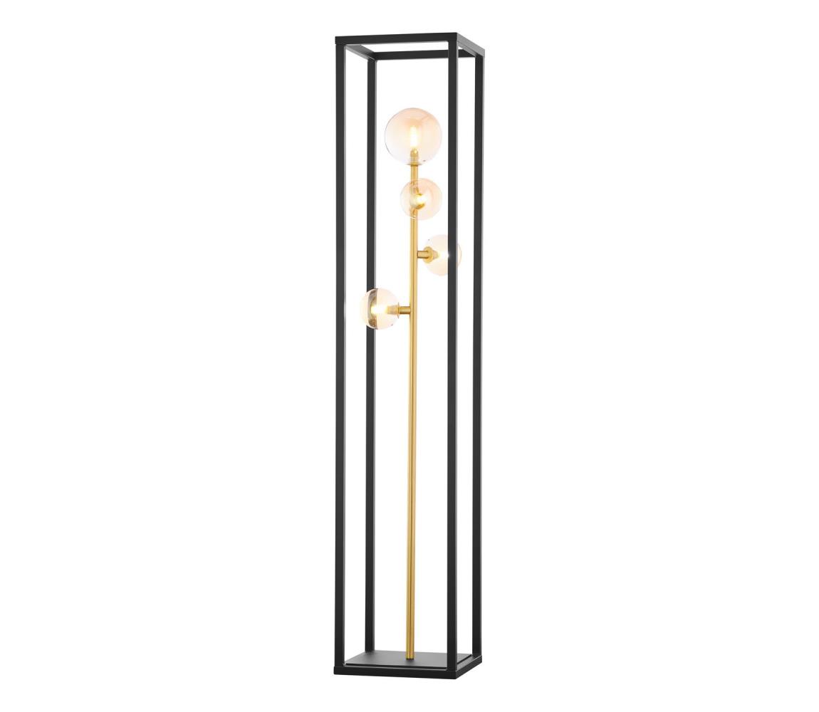 Jupiter 1911 - Stojacia lampa NEPTUN 4xG9/14W/230V zlatá/čierna/zadymená béžová 1911
