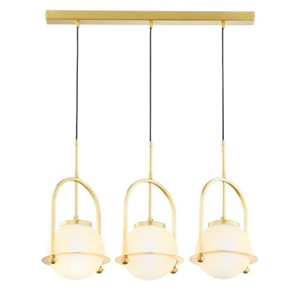 Jupiter 1917 - Závesný luster ROSSO na lankách 3xE27/15W/230V zlatý