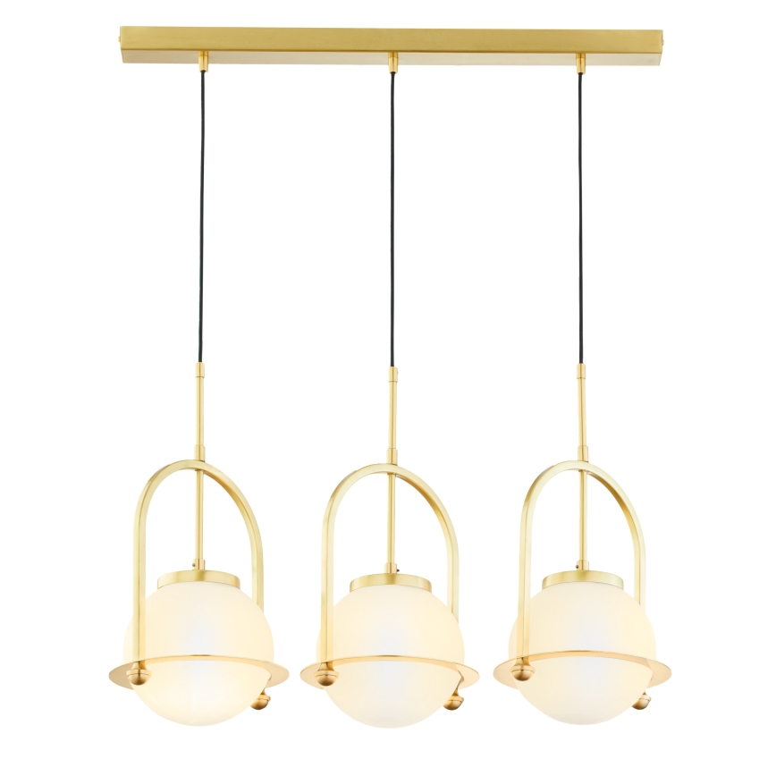 Jupiter 1917 - Závesný luster ROSSO na lankách 3xE27/15W/230V zlatý