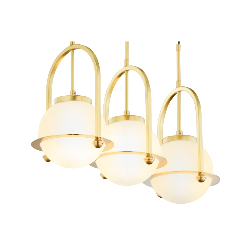 Jupiter 1917 - Závesný luster ROSSO na lankách 3xE27/15W/230V zlatý