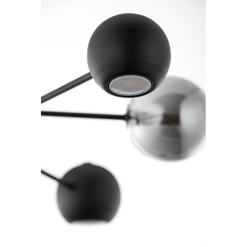 Jupiter 1974 - Luster na tyči MOKA 3xGU10/10W/230V + 3xG9/10W/230V čierna/lesklý chróm