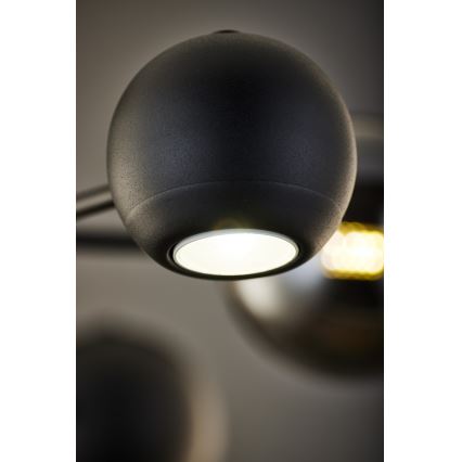Jupiter 1974 - Luster na tyči MOKA 3xGU10/10W/230V + 3xG9/10W/230V čierna/lesklý chróm