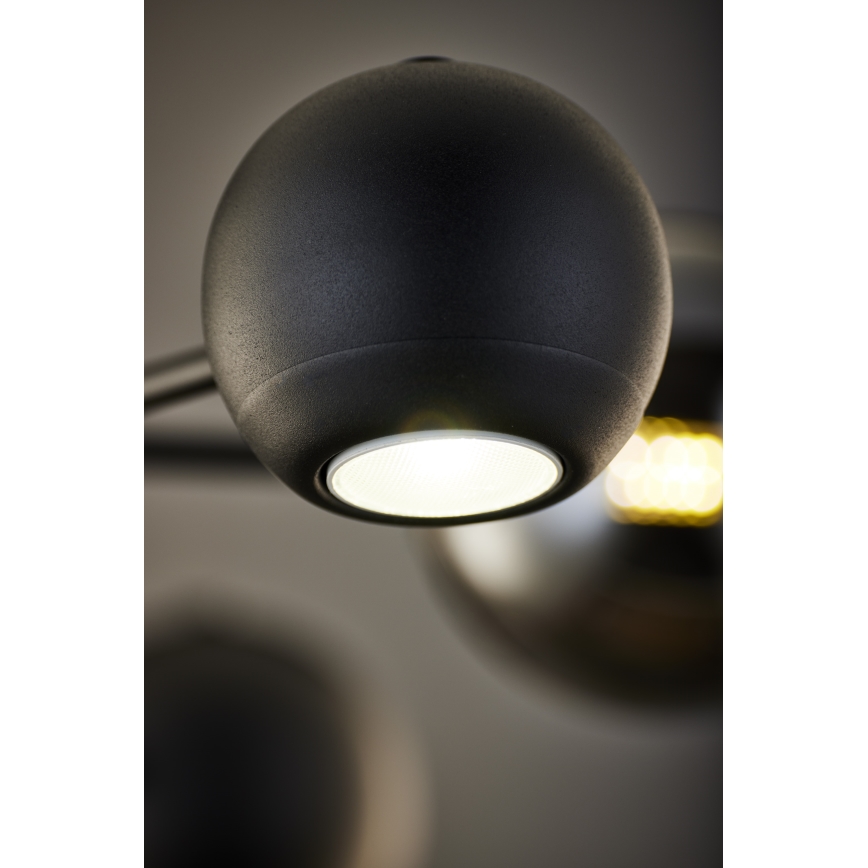 Jupiter 1974 - Luster na tyči MOKA 3xGU10/10W/230V + 3xG9/10W/230V čierna/lesklý chróm