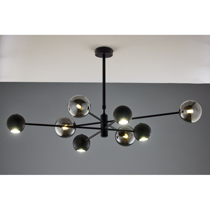 Jupiter 1975 - Luster na tyči MOKA 4xGU10/10W/230V + 4xG9/10W/230V čierna/lesklý chróm