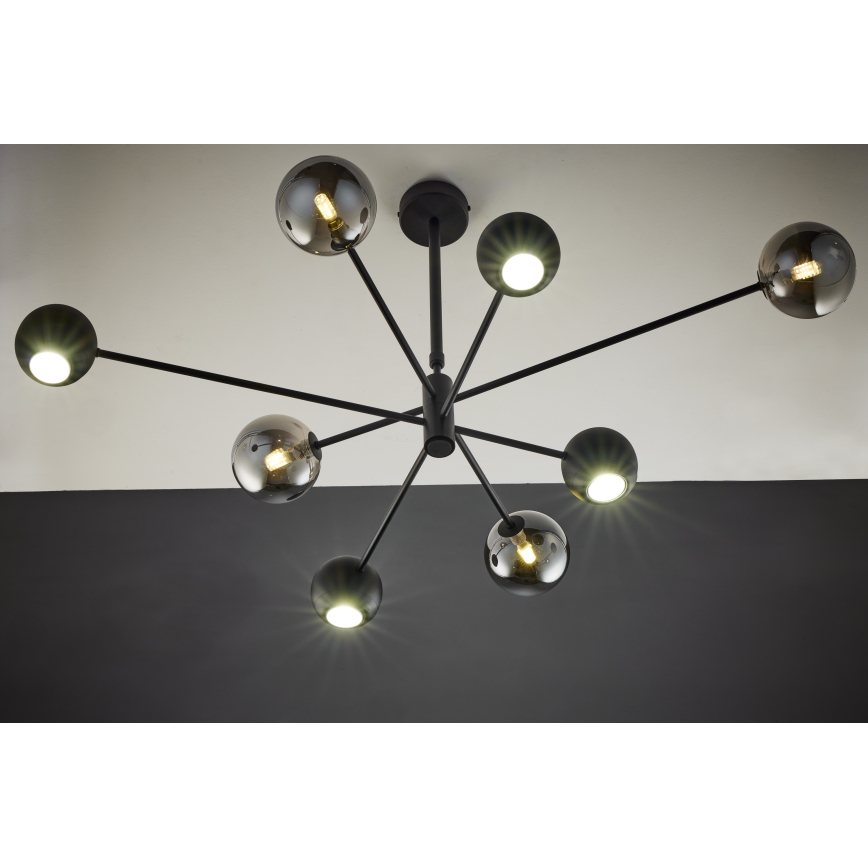 Jupiter 1975 - Luster na tyči MOKA 4xGU10/10W/230V + 4xG9/10W/230V čierna/lesklý chróm