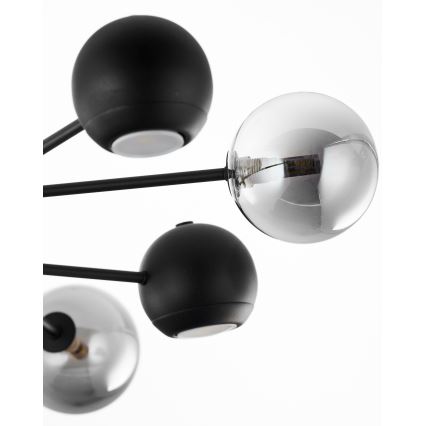 Jupiter 1975 - Luster na tyči MOKA 4xGU10/10W/230V + 4xG9/10W/230V čierna/lesklý chróm