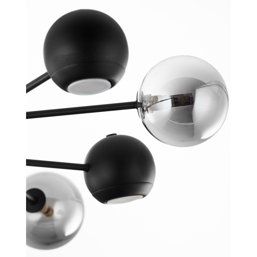 Jupiter 1975 - Luster na tyči MOKA 4xGU10/10W/230V + 4xG9/10W/230V čierna/lesklý chróm