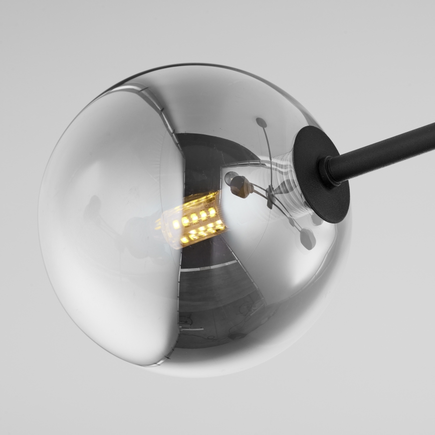 Jupiter 1975 - Luster na tyči MOKA 4xGU10/10W/230V + 4xG9/10W/230V čierna/lesklý chróm