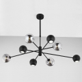 Jupiter 1975 - Luster na tyči MOKA 4xGU10/10W/230V + 4xG9/10W/230V čierna/lesklý chróm