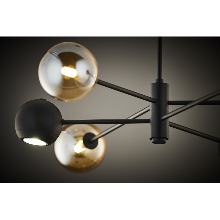 Jupiter 1993 - Luster na tyči MOKA 3xGU10/10W/230V + 3xG9/10W/230V čierna/béžová