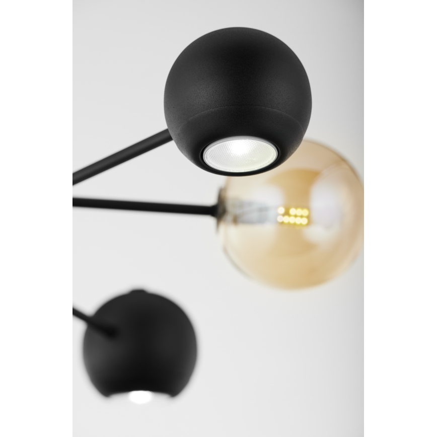 Jupiter 1993 - Luster na tyči MOKA 3xGU10/10W/230V + 3xG9/10W/230V čierna/béžová