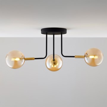 Jupiter 2037 - Luster na tyči BURANO 3xG9/10W/230V čierna/zlatá/béžová