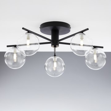 Jupiter 2046 - Prisadený luster PRATO 5xG9/10W/230V čierna/číra
