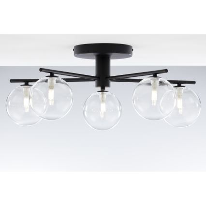 Jupiter 2046 - Prisadený luster PRATO 5xG9/10W/230V čierna/číra