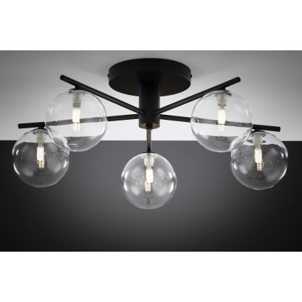 Jupiter 2046 - Prisadený luster PRATO 5xG9/10W/230V čierna/číra