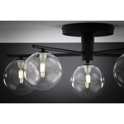 Jupiter 2046 - Prisadený luster PRATO 5xG9/10W/230V čierna/číra