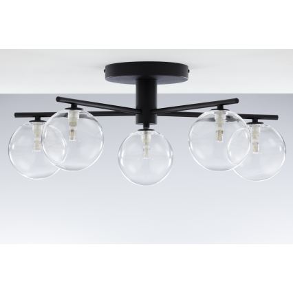 Jupiter 2046 - Prisadený luster PRATO 5xG9/10W/230V čierna/číra