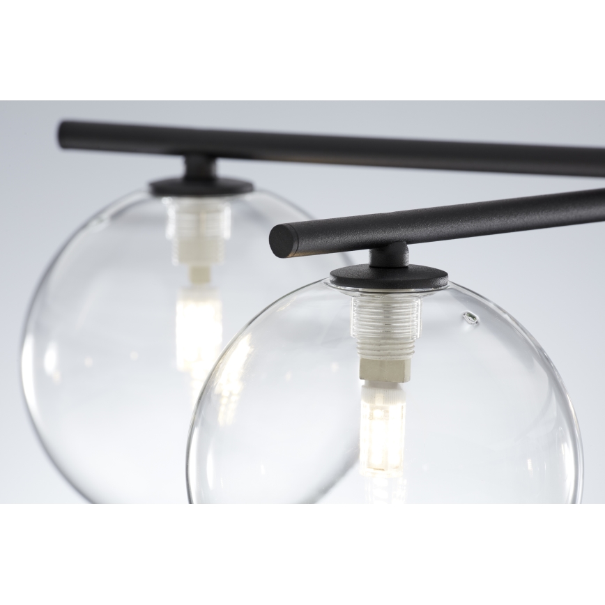 Jupiter 2046 - Prisadený luster PRATO 5xG9/10W/230V čierna/číra
