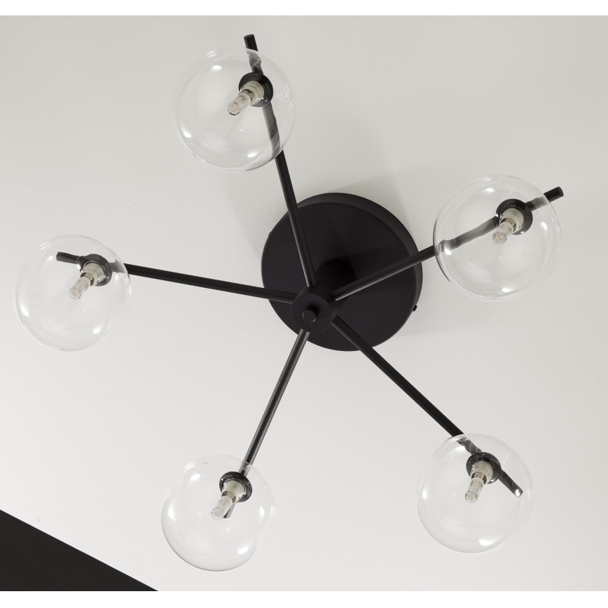 Jupiter 2046 - Prisadený luster PRATO 5xG9/10W/230V čierna/číra