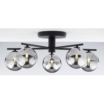 Jupiter 2048 - Prisadený luster PRATO 5xG9/14W/230V čierna/dýmovo sivá