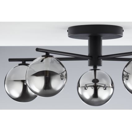 Jupiter 2048 - Prisadený luster PRATO 5xG9/14W/230V čierna/dýmovo sivá
