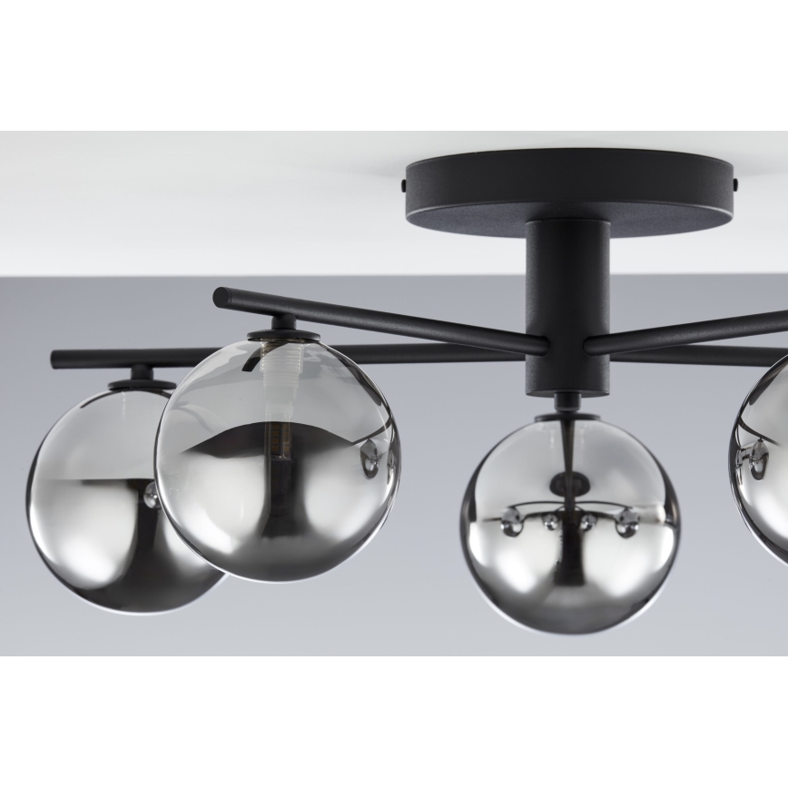 Jupiter 2048 - Prisadený luster PRATO 5xG9/14W/230V čierna/dýmovo sivá